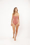 Barts Bathers V-Neck One Piece - Badpak met panterprint - dusty pink - Maat 38