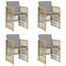 vidaXL - Tuinstoelen - 4 - st - met - kussens - poly - rattan - gemengd - beige