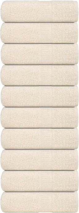 vidaXL - Zeepdoekjes - 10 - st - 30x30 - cm - 360 - g/m² - 100% - katoen - crèmekleurig