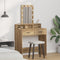 vidaXL - Kaptafel - met - LED-verlichting - in - Artisan - Eiken - 79x41x140 - cm