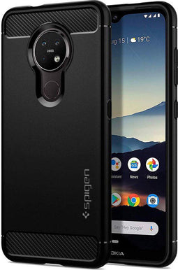Spigen Rugged Armor - Back Cover - TPU - Nokia 7.2 - Zwart