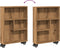 vidaXL - Opbergtrolley - smal - 48x13x68 - cm - bewerkt - hout - artisanaal - eiken