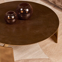 Ronde salontafel - Salontafel aluminium - Salontafel goud - L