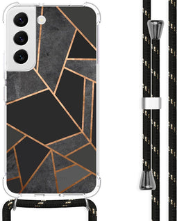 iMoshion Hoesje Geschikt voor Samsung Galaxy S22 Hoesje Met Koord - iMoshion Design Hoesje met Koord - Zwart / Black Graphic