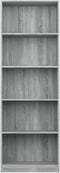 vidaXL - Boekenkast - 60x24x175 - cm - bewerkt - hout - grijs - sonoma - eikenkleurig