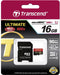 Transcend 16GB Micro SDHC - Class 10 UHS-I 600x - Water- en schokbestendig