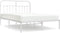 vidaXL - Bedframe - met - hoofdbord - metaal - wit - 135x190 - cm
