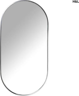 H&L spiegel - ovaal - zilver - 40 x 80 cm - woonkamer - slaapkamer - hal
