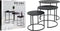 H&S Collection Bijzettafel/plantenstandaard set - 3x stuks - zwart