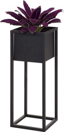 H&S Collection Bloempot op standaard 60 cm metaal zwart