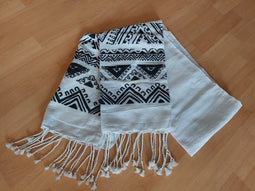 H&S Collection Hamamdoek - 180 x 90 cm - Hammamdoek - Katoen Hamamdoek - Zwart-Wit