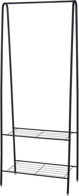 H&S Collection Kledingrek met planken - metaal - zwart