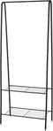 H&S Collection Kledingrek met planken - metaal - zwart
