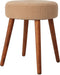 H&S Collection Krukje - hout - ribstof - velvet - beige - D35 x H45 cm