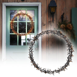 H&S - Kerstkrans - Ring - Ø48cm - 400led - warm wit - 8 standen
