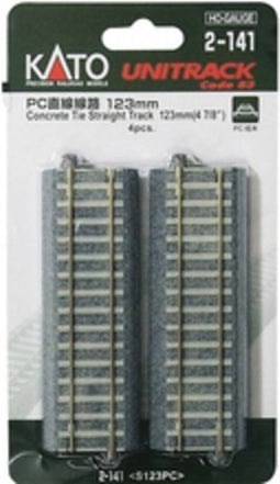 H0 Kato Unitrack 2-141 Rechte rails 123 mm 4 stuk(s)