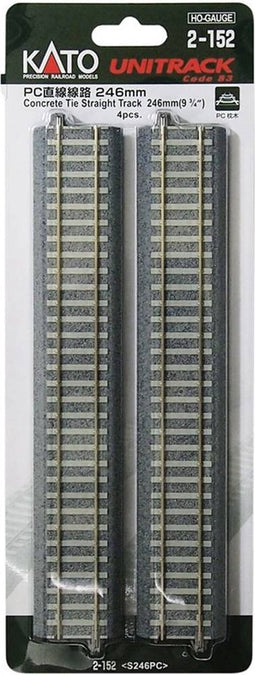 H0 Kato Unitrack 2-152 Rechte rails 246 mm 4 stuk(s)