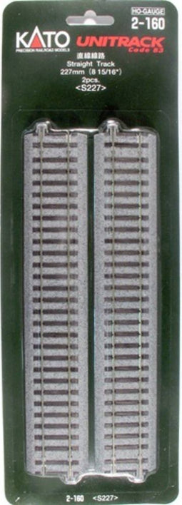 H0 Kato Unitrack 2-160 Rechte rails 227 mm 2 stuk(s)