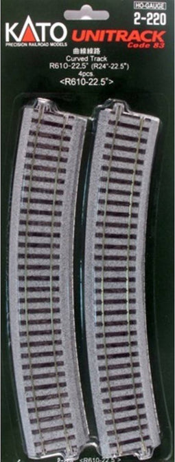 H0 Kato Unitrack 2-220 Gebogen rails 4 stuk(s)