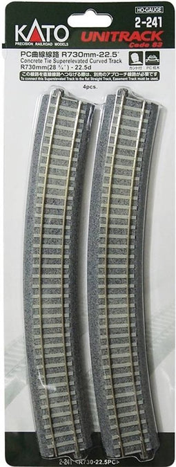 H0 Kato Unitrack 2-241 Gebogen rails 4 stuk(s)