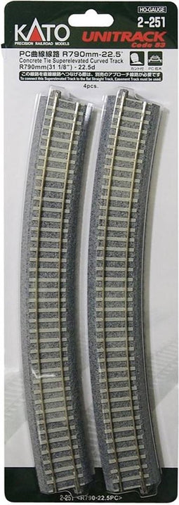 H0 Kato Unitrack 2-251 Gebogen rails 4 stuk(s)