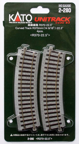 H0 Kato Unitrack 2-280 Gebogen rails 4 stuk(s)