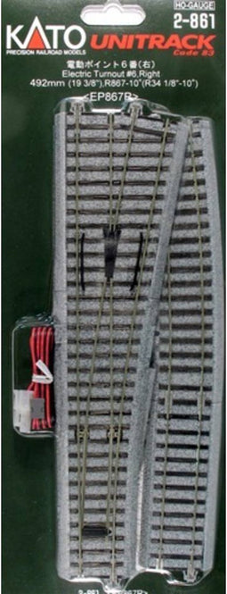 H0 Kato Unitrack 2-861 Wissel, Rechts 492 mm 1 stuk(s)
