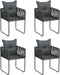 vidaXL - Tuinstoelen - 4 - st - met - kussens - poly - rattan - zwart
