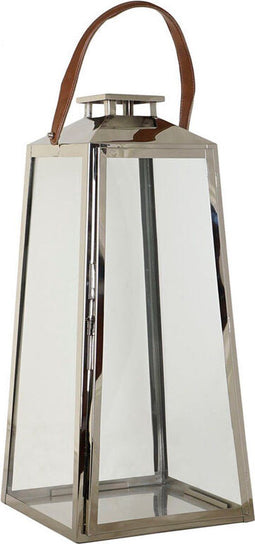 Lykta Dkd Home Decor Bruin Zilverkleurig Leer Kristal Staal Verchroomd 30 X 30 X 66 Cm