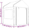 vidaXL - Prieel - met - dak - 4,46x2,28x2,69 - m - polyetheen - wit