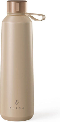 Burga Waterfles - Drinkfles - Dubbelwandig geïsoleerd RVS - Krasbestendig - Lekvrij - Tan