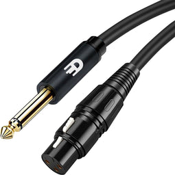Drivv. Premium XLR Kabel - XLR female naar 6.35 mm Jack Male - 24K vergulde connectoren - Zwart