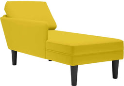 vidaXL - Chaise - longue - met - kussen - en - rechterarmleuning - fluweel - geel