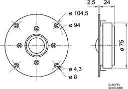 Visaton G 25 FFL - Tweeter 120 W 8 Ω - Zwart