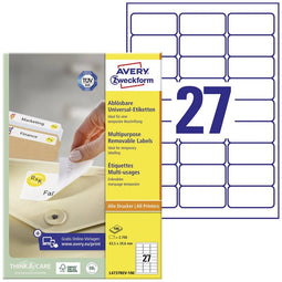Avery etiketten L4737REV-100 63,5X29,6mm
