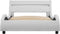 vidaXL - Bedframe - met - LED - kunstleer - wit - 90x200 - cm
