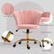 HOMCOM Bureaustoel - Verstelbaar - Fluweel roze - 69 x 64 x 90 cm