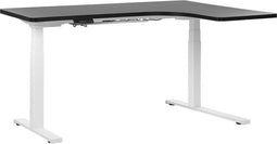 DESTIN - Verstelbaar bureau - Zwart/Wit - Rechts - 160 cm - MDF