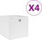 vidaXL - Opbergboxen - met - deksel - 10 - st - 28x28x28 - cm - crèmekleurig