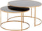 PTMD Salontafel Miyo Dark Glass Rond Set van 2