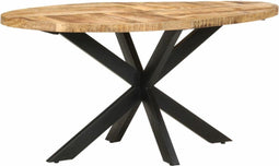 vidaXL - Eettafel - 160x90x75 - cm - ruw - mangohout