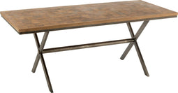 J-Line eettafel Yoni - metaal/hout - naturel/grijs