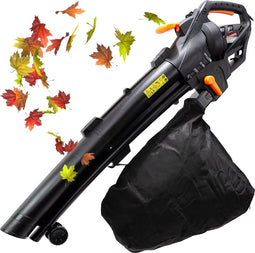 JACKMEND Elektrische Bladblazer - 3000W Blad Blazer & Zuiger - 270km/u Luchtsnelheid - 15.000RPM - 10 Meter Kabel - 35L Opvangzak