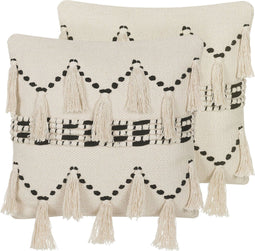 THONDI - Sierkussen set van 2 - Beige - 45 x 45 cm - Katoen