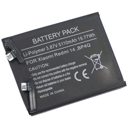 AccuCell batterij voor Xiaomi Redmi Note 14 - Li-Polymer 3.87V 5110mAh 19.77Wh - ingebouwd