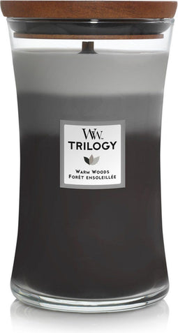 Woodwick Hourglass Large Trilogy Geurkaars - Warm Woods