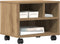 vidaXL - Printerstandaard - met - Wielen - Artisan - Eiken - 41x32x33,5 - cm