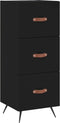 vidaXL - Dressoir - 34,5x34x90 - cm - bewerkt - hout - zwart