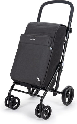 Carlett Urban Family Boodschappentrolley - Tasinhoud 62L - Koelvak 12L - 4 wielen - Lichtgewicht - Opvouwbaar - Zwart