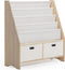 O'Liv Kinderboekenrek - Massief Houten Boekenkast met 2 Opslagbakken - W90 x D35 x H95 cm